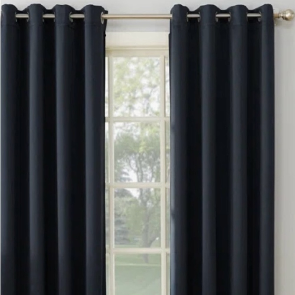 Navy Basic Curtains 46”x84” Gently used.